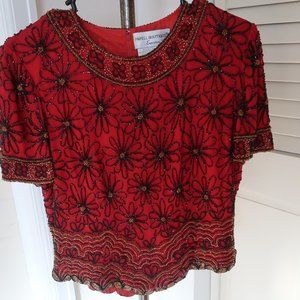 FORMAL RED AND BLACK TOP, FANCY!!